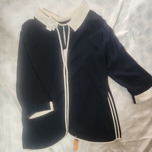 Elegant Navy and Cream Women's Jacket